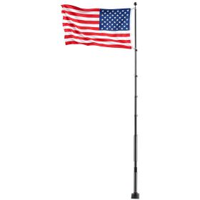Flag Pole, 20ft Heavy Duty Telescopic Flagpole Kit with Mounting Base for Vehicles