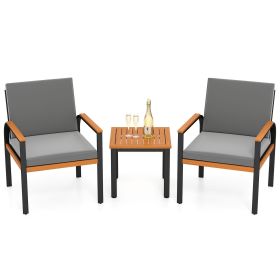 3 Piece Patio Furniture Set Outdoor Conversation Set with Coffee Table