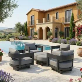 Set-174-Al 6-Pc Coronado Aluminum Deep Seating Set