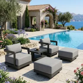 Set-905-Al 5-Pc Granada Aluminum Deep Seating